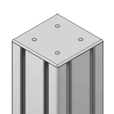 60-030-2 MODULAR SOLUTIONS POLYAMIDE PART<br>END CAP 90MM X 90MM LIGHT GRAY